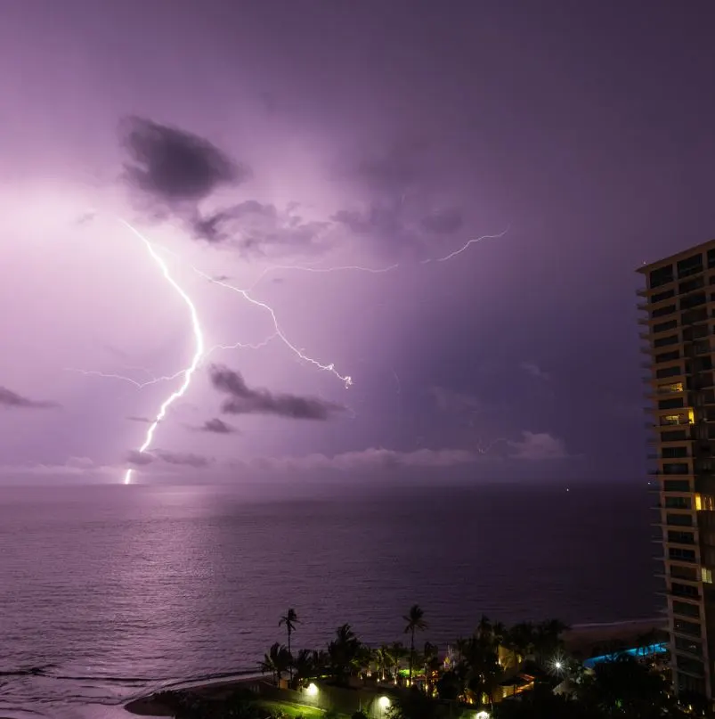 lightning strike on puerto vallarta beach