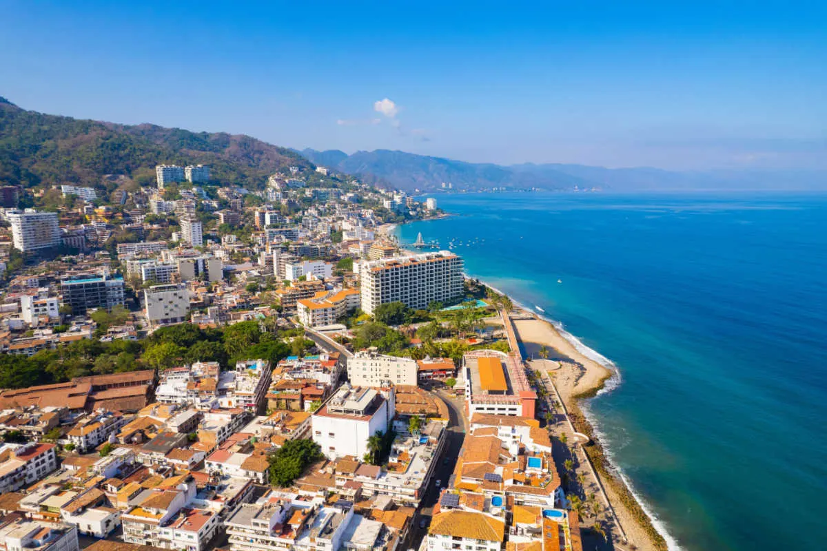 Aerial view of the old town in puerto vallarta
