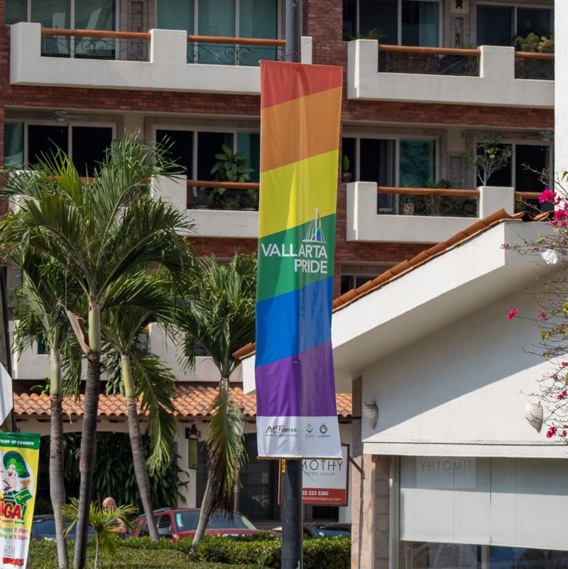 A Vallarta pride flag during pride month