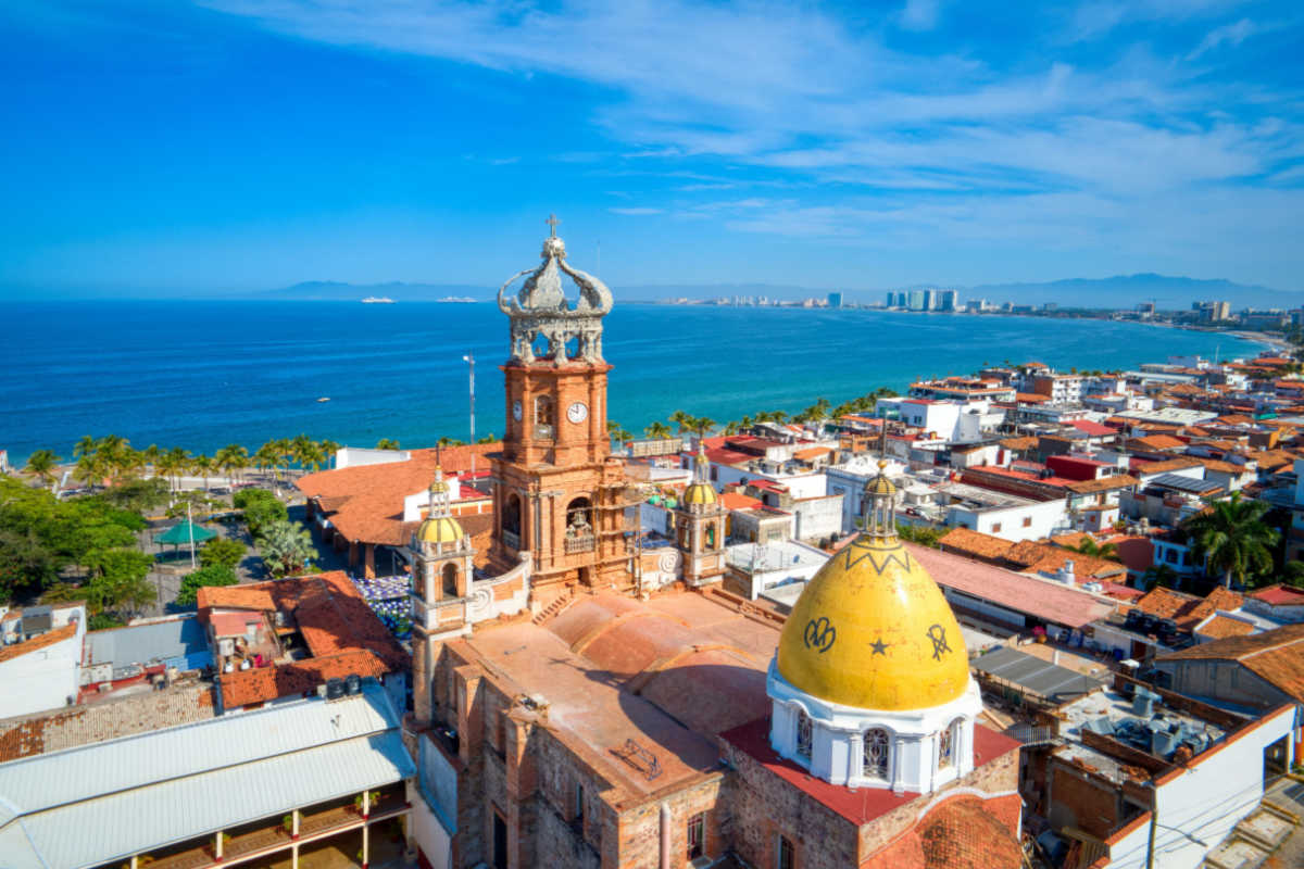 aerial view of old town in puerto vallarta