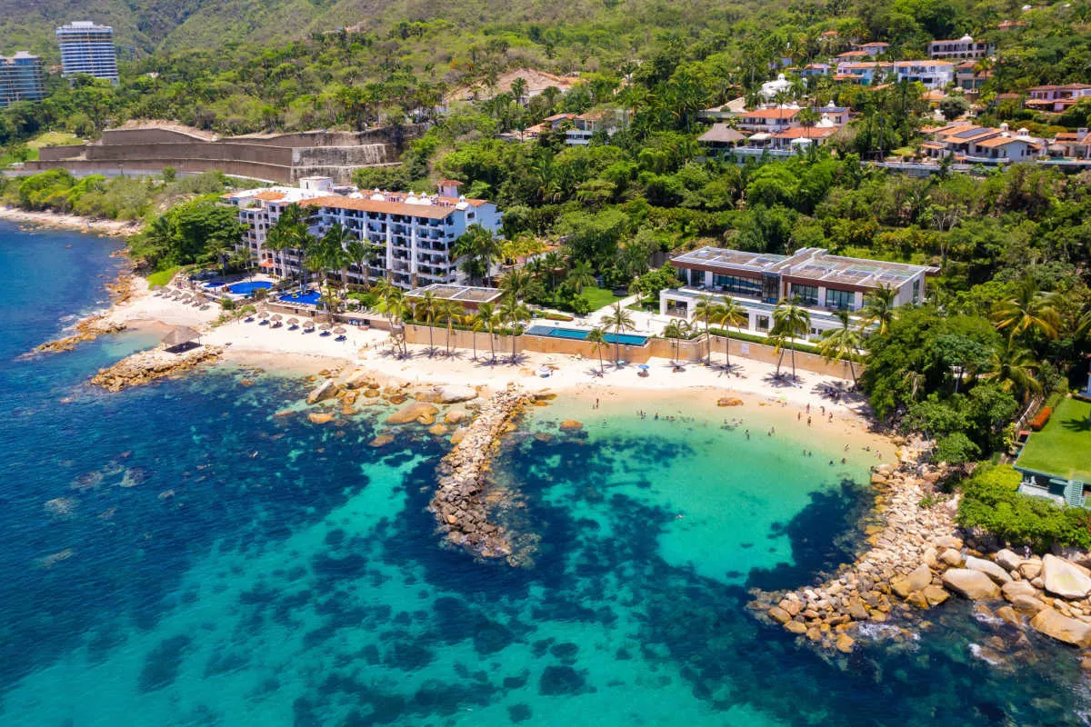 aerial view of a beautiful beach in puerto vallarta