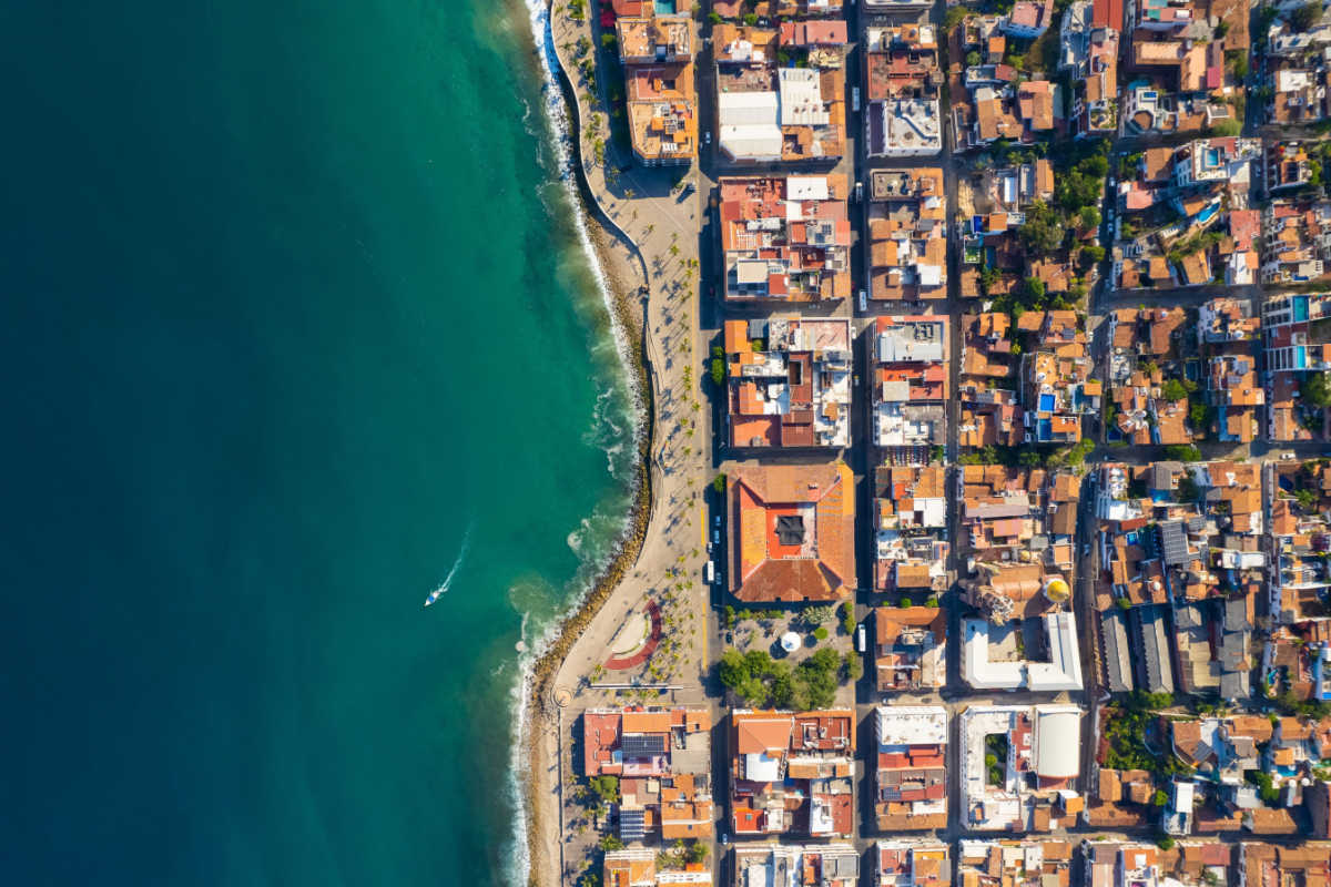 aerial view of a puerto vallarta neighbhorhood 