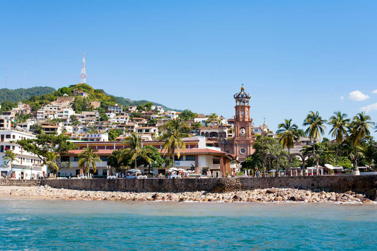 view of downtown pueto vallarta and sea