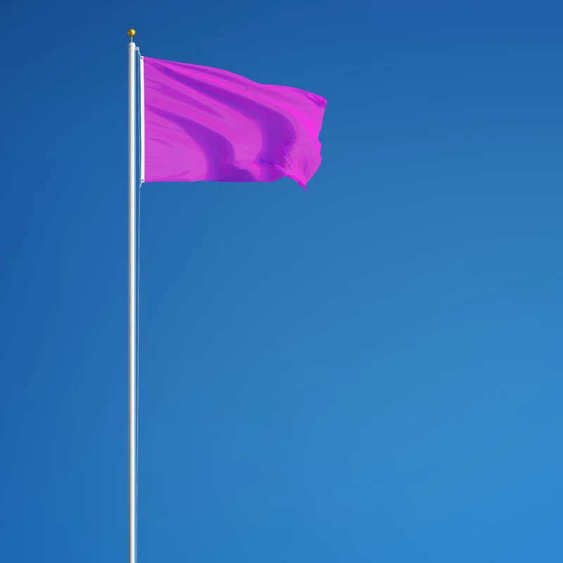 Purple flag flying in the air